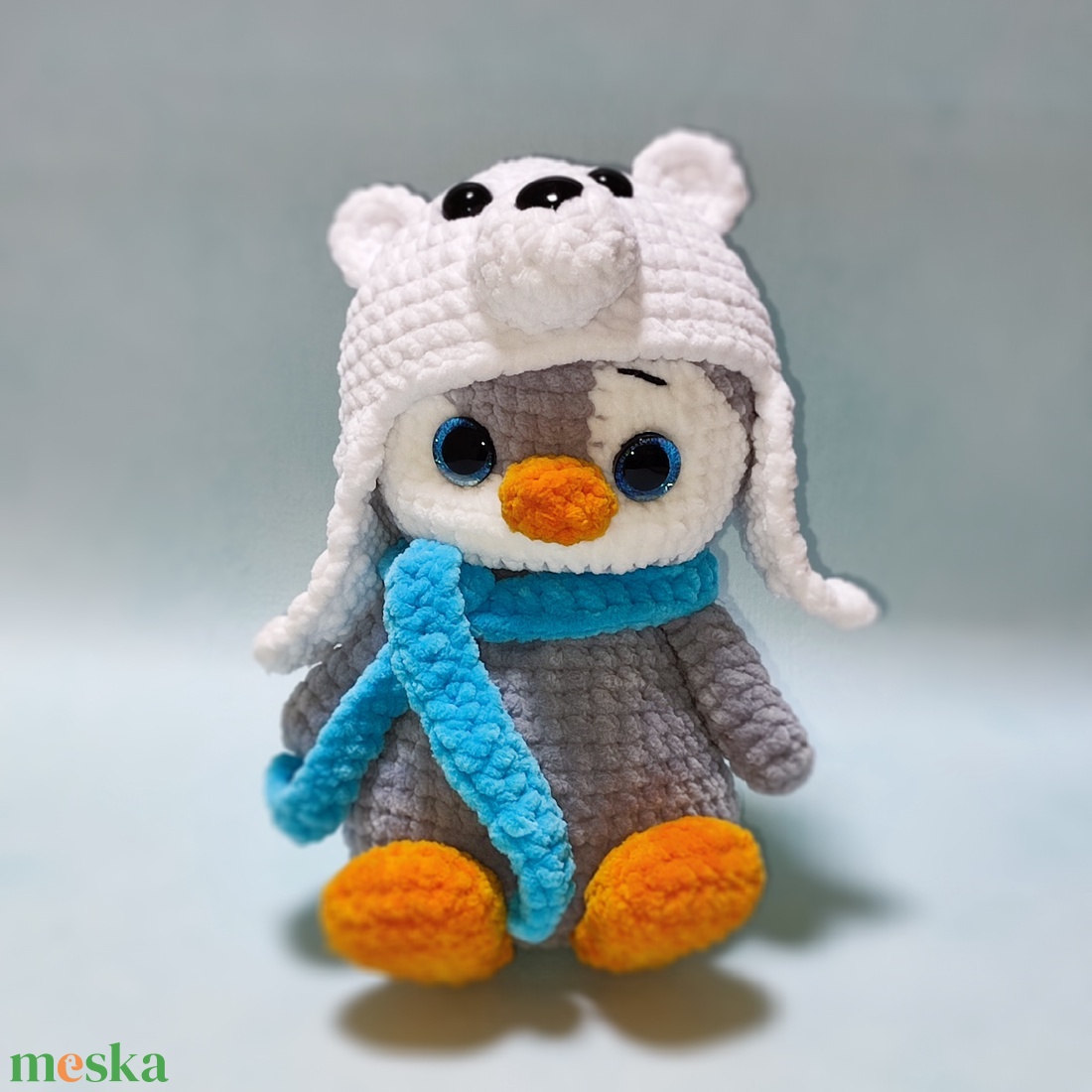 Horgolt pingvin jegesmedve sapkában - játék & sport - plüssállat & játékfigura - plüss mesefigurák - Meska.hu