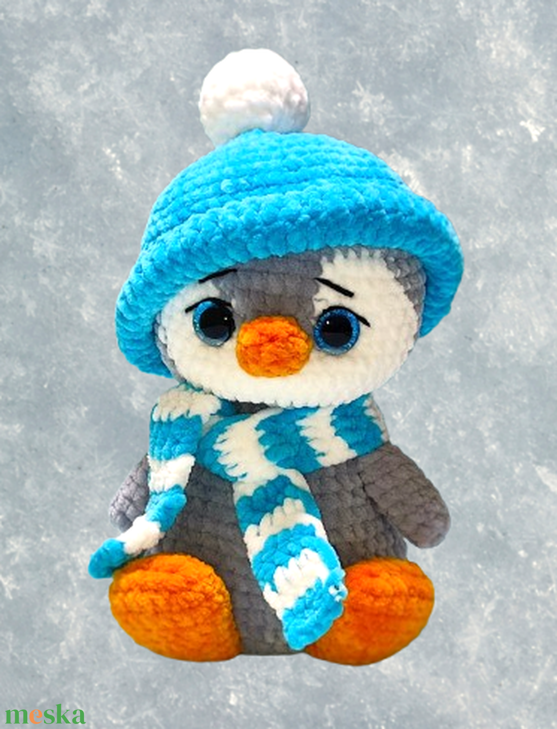 Horgolt pingvin sapkában sállal - játék & sport - plüssállat & játékfigura - plüss mesefigurák - Meska.hu