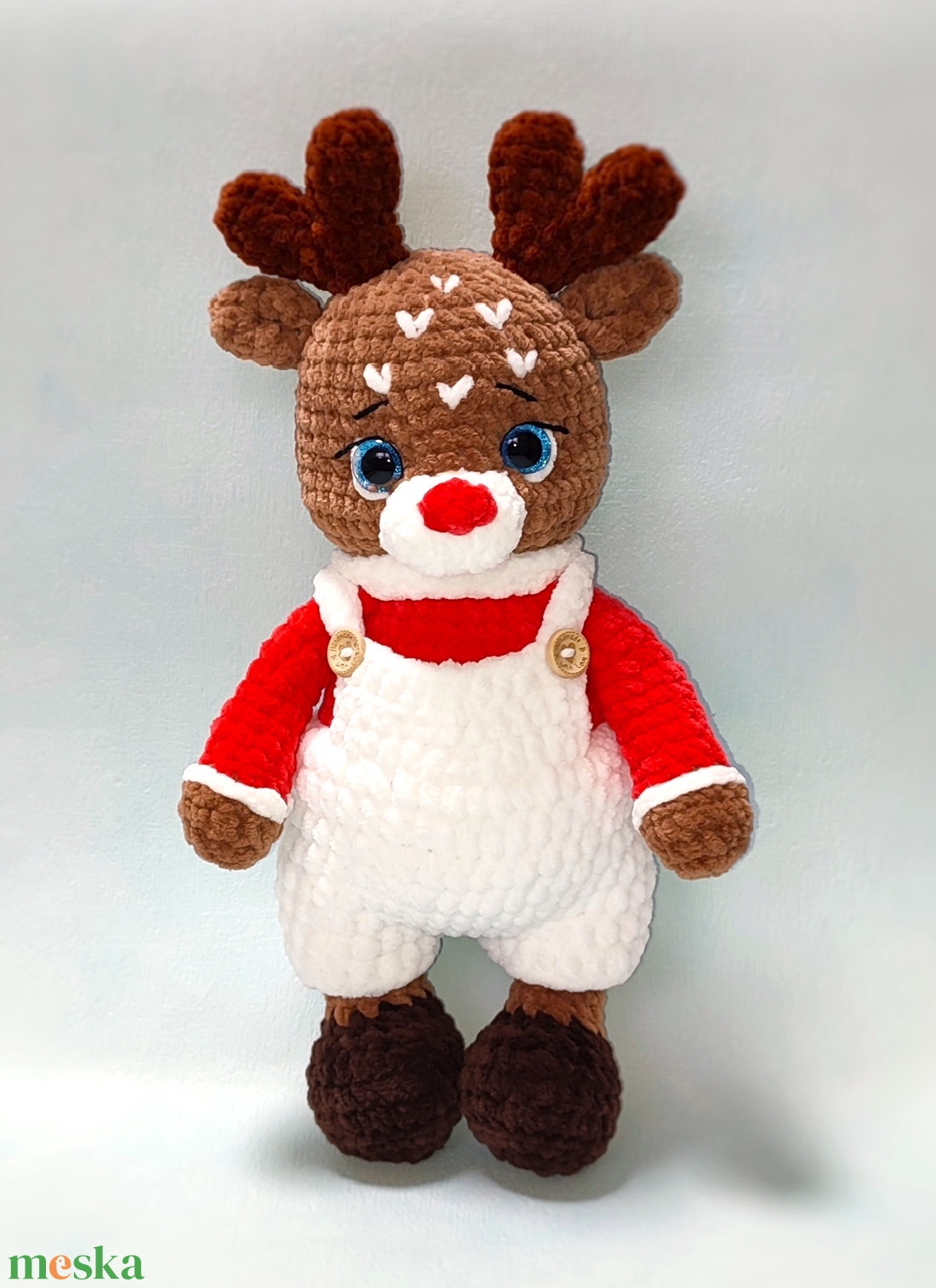 Horgolt plüss rénszarvas - játék & sport - plüssállat & játékfigura - plüss mesefigurák - Meska.hu