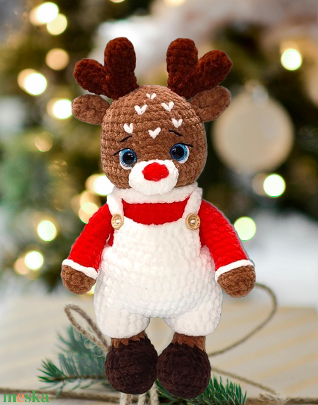 Horgolt plüss rénszarvas - játék & sport - plüssállat & játékfigura - plüss mesefigurák - Meska.hu