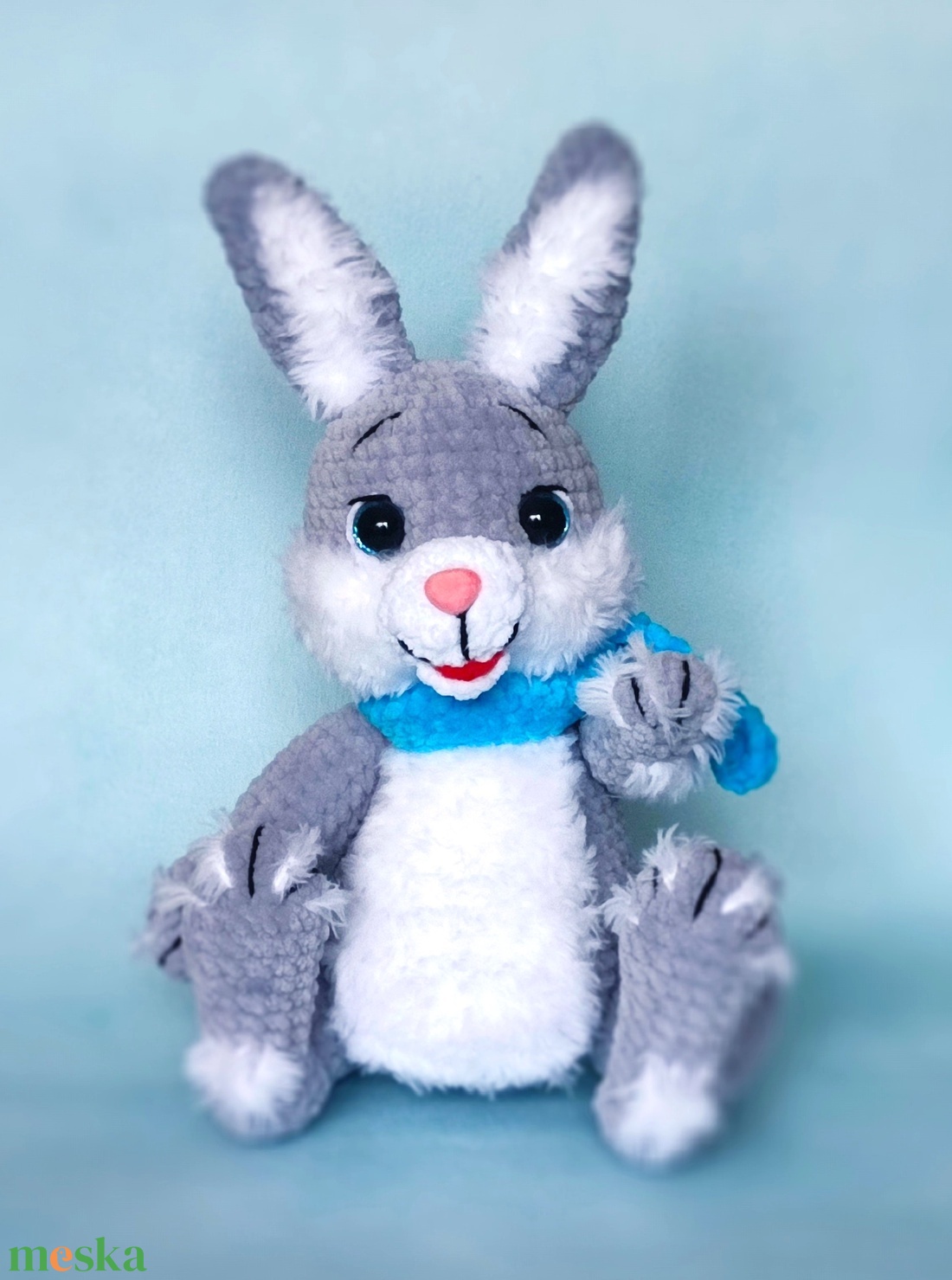 Horgolt plüss nyuszi - játék & sport - plüssállat & játékfigura - nyuszi - Meska.hu