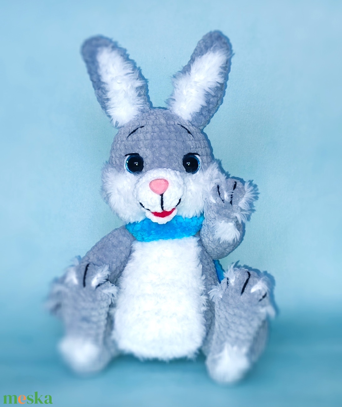 Horgolt plüss nyuszi - játék & sport - plüssállat & játékfigura - nyuszi - Meska.hu