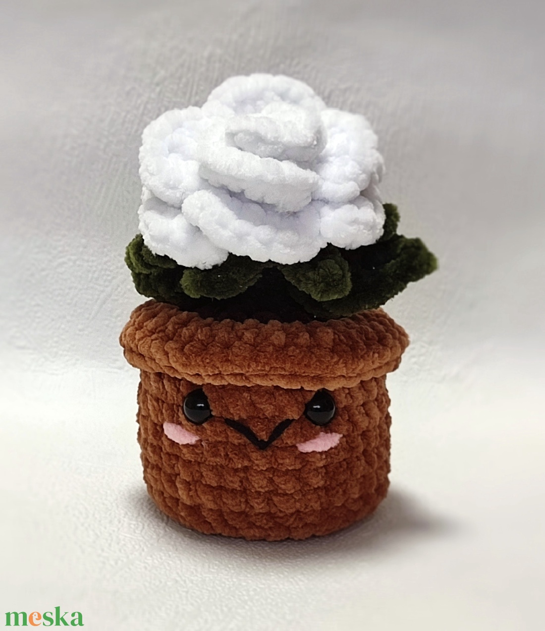 Horgolt cserepes rózsa - játék & sport - plüssállat & játékfigura - más figura - Meska.hu