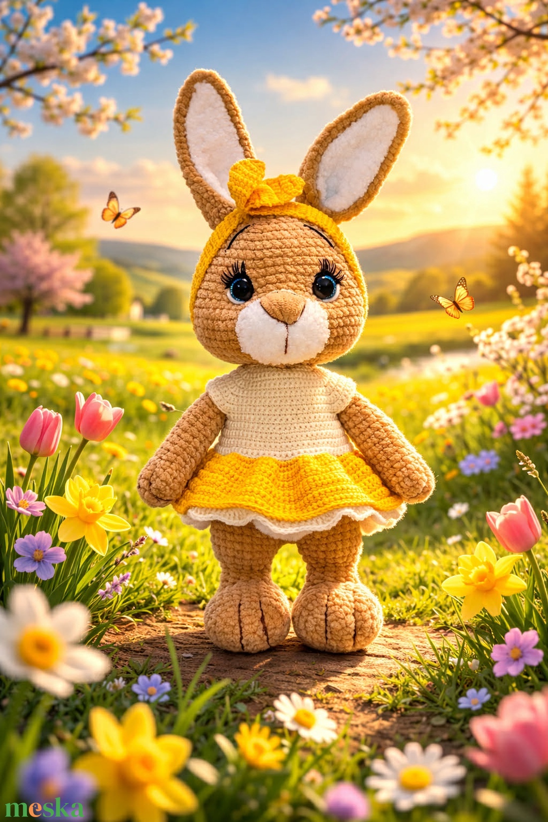 Horgolt plüss nyuszilány - játék & sport - plüssállat & játékfigura - nyuszi - Meska.hu