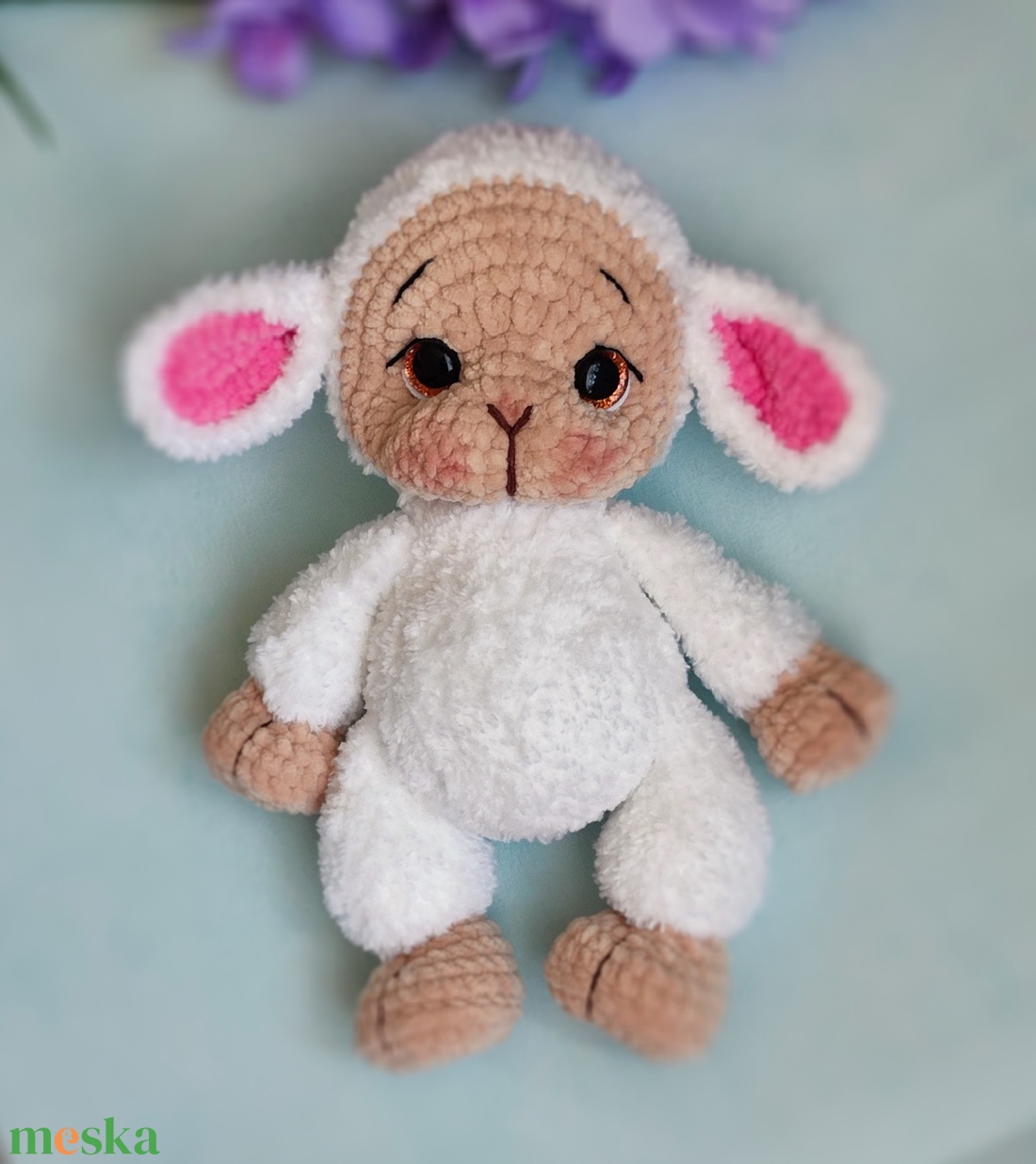 Horgolt plüss bárány - játék & sport - plüssállat & játékfigura - plüss bárány - Meska.hu