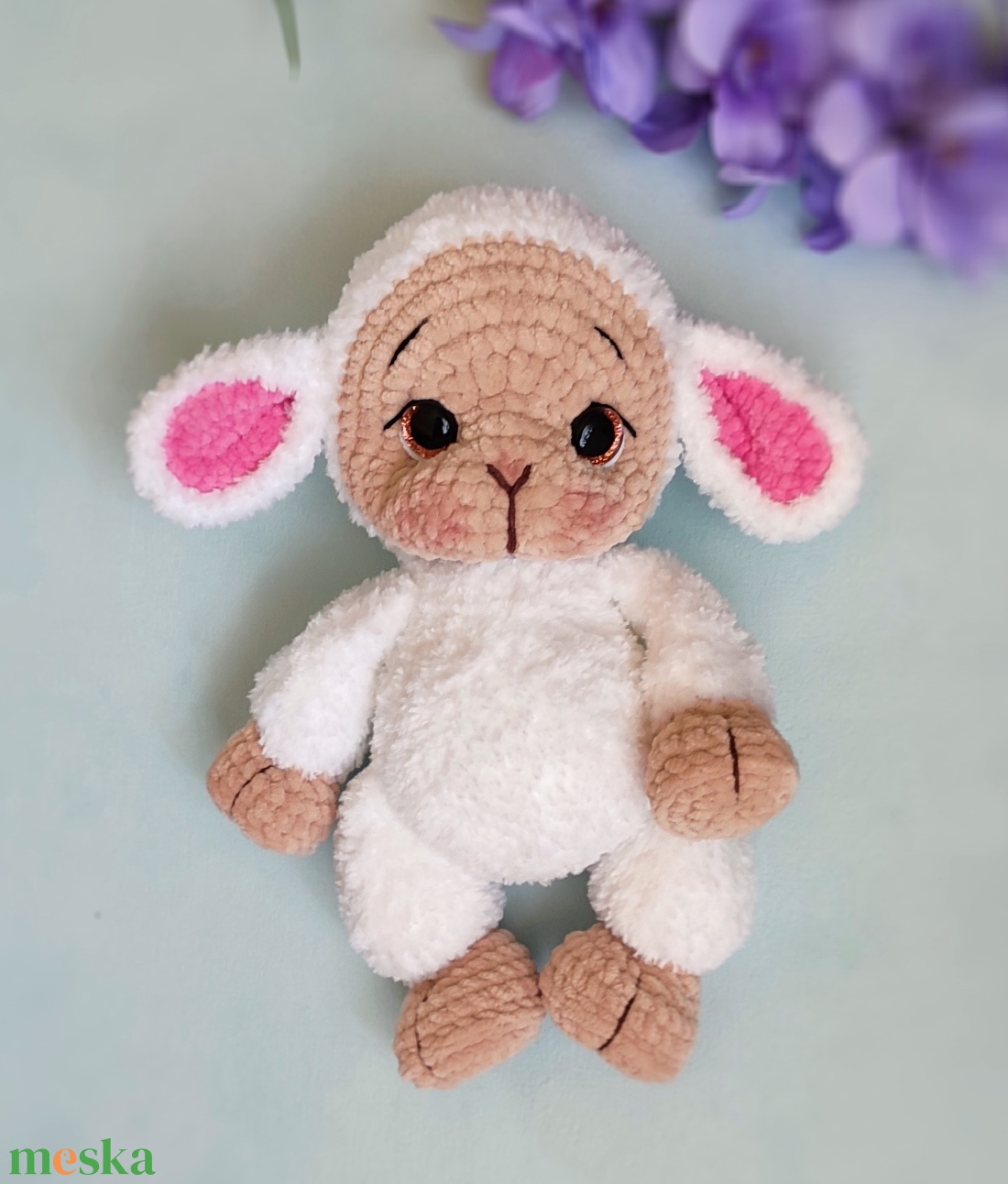 Horgolt plüss bárány - játék & sport - plüssállat & játékfigura - plüss bárány - Meska.hu