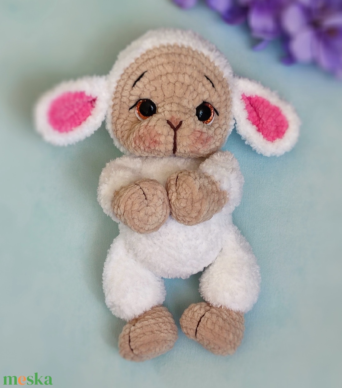 Horgolt plüss bárány - játék & sport - plüssállat & játékfigura - plüss bárány - Meska.hu
