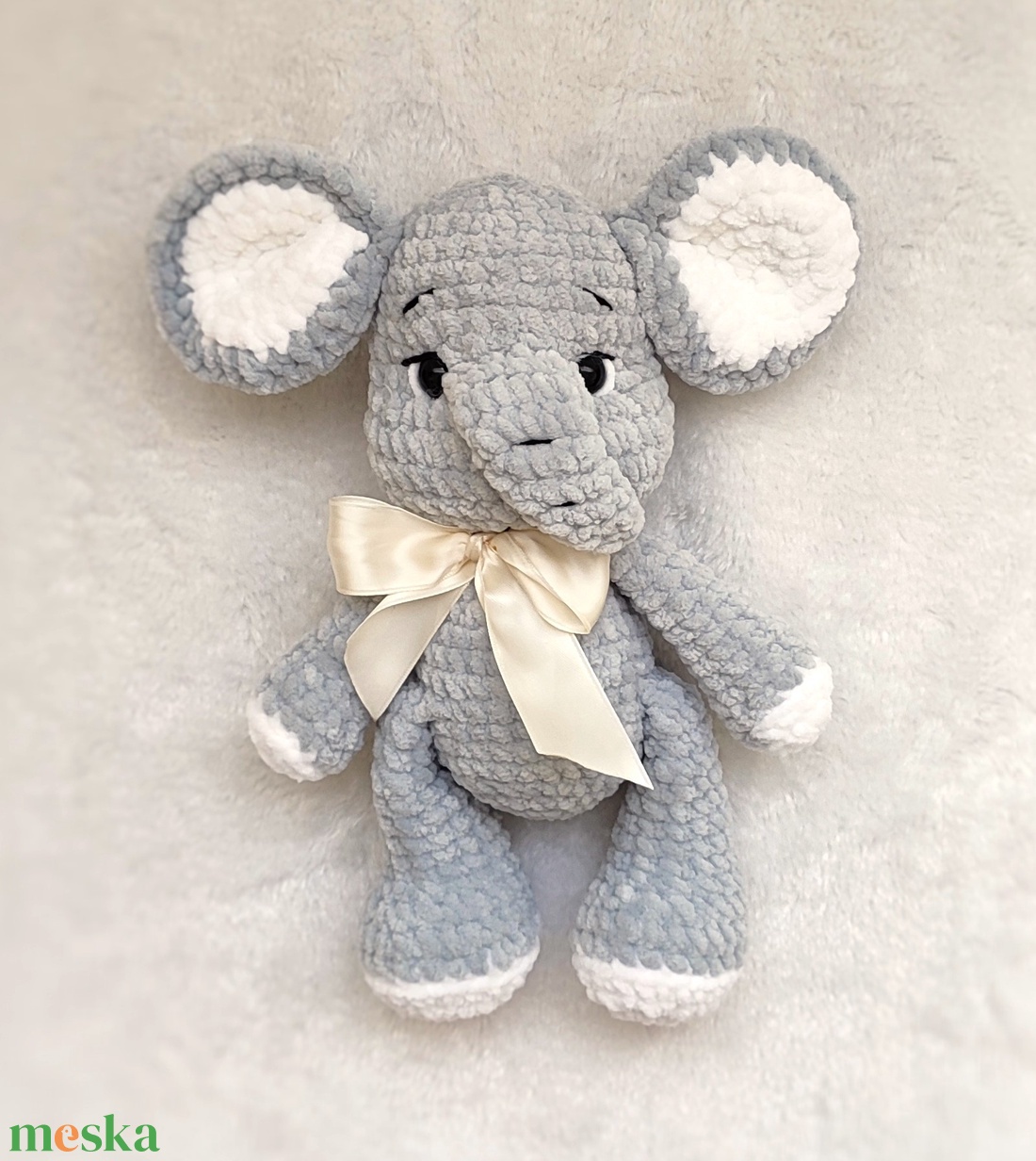 Horgolt plüss elefánt - játék & sport - plüssállat & játékfigura - plüss mesefigurák - Meska.hu