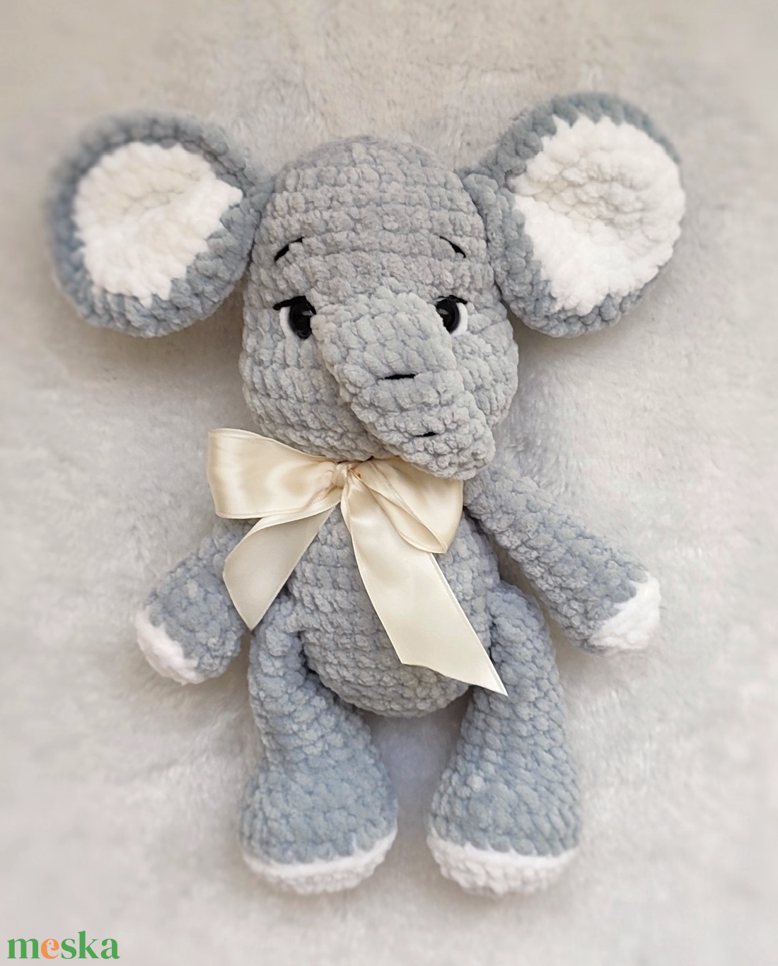 Horgolt plüss elefánt - játék & sport - plüssállat & játékfigura - plüss mesefigurák - Meska.hu