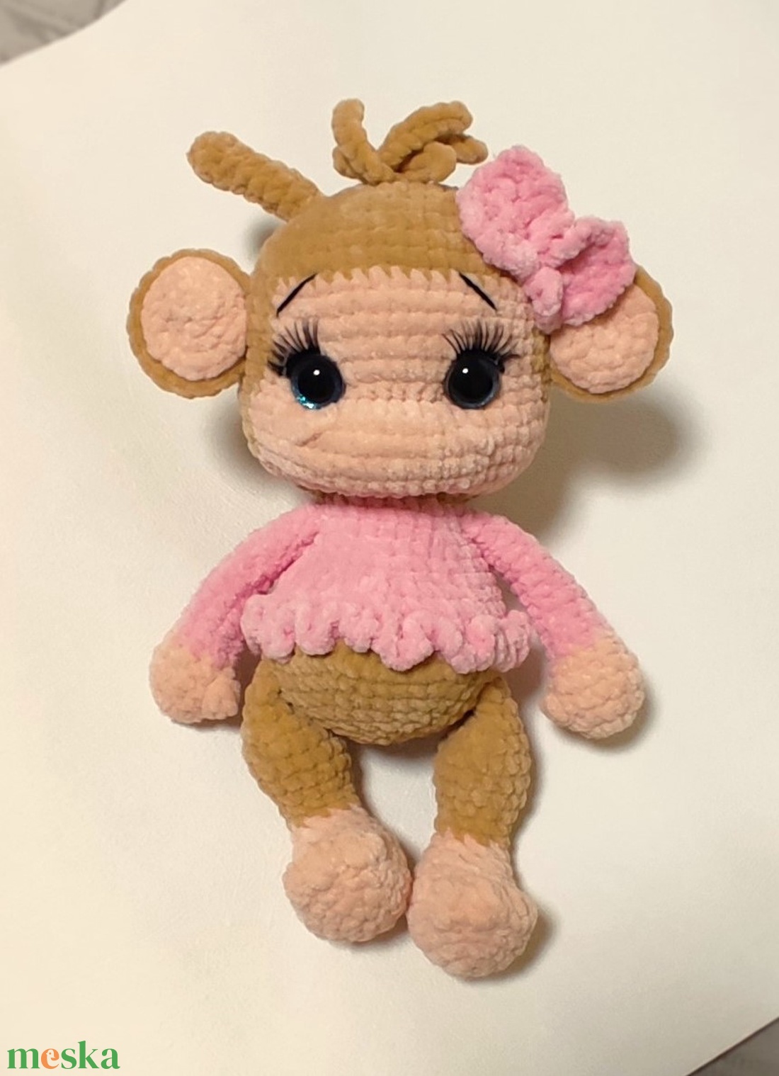 Horgolt plüss kismajom - játék & sport - plüssállat & játékfigura - majom - Meska.hu