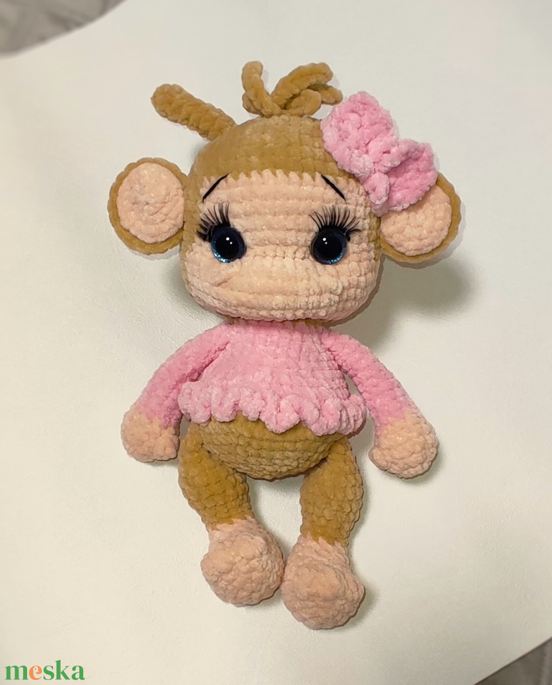 Horgolt plüss kismajom - játék & sport - plüssállat & játékfigura - majom - Meska.hu