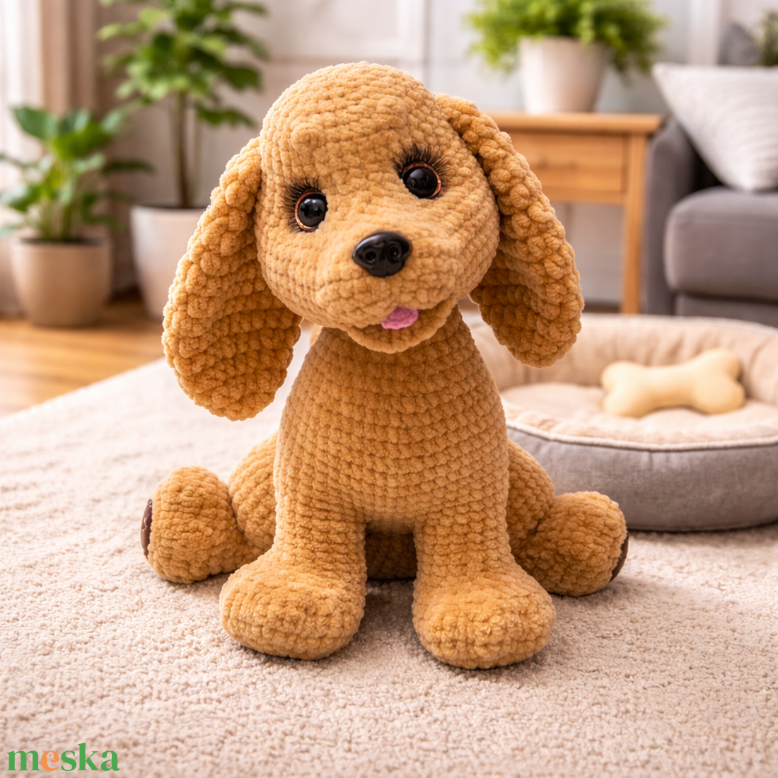 Horgolt plüss spániel  - játék & sport - plüssállat & játékfigura - kutya - Meska.hu