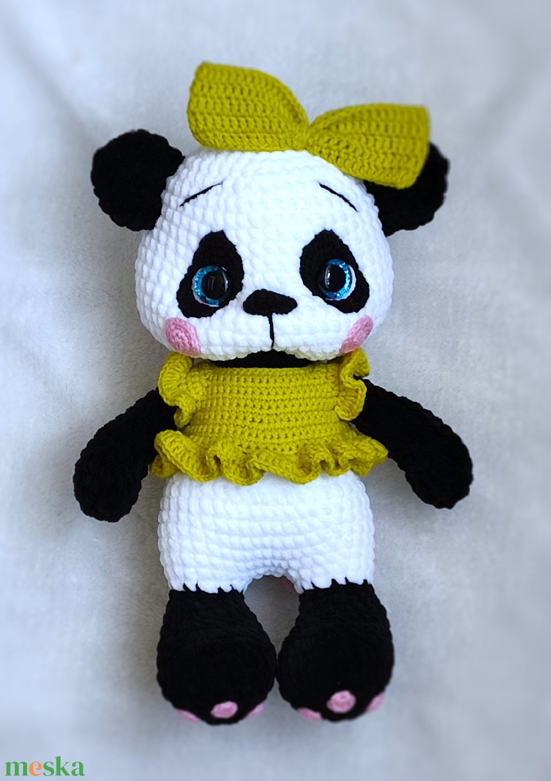 Horgolt plüss panda maci - játék & sport - plüssállat & játékfigura - plüss mesefigurák - Meska.hu
