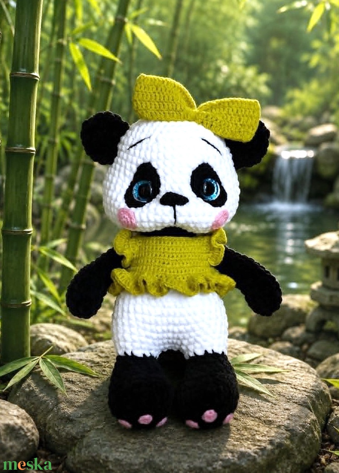 Horgolt plüss panda maci - játék & sport - plüssállat & játékfigura - plüss mesefigurák - Meska.hu