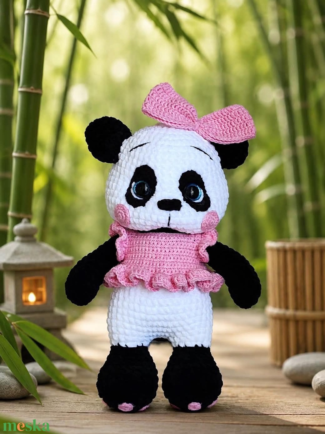 Horgolt plüss panda maci - játék & sport - plüssállat & játékfigura - plüss mesefigurák - Meska.hu