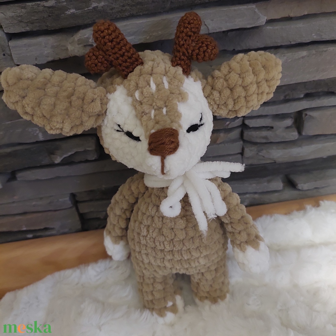 Horgolt rénszarvas  - karácsony - karácsonyi lakásdekoráció - karácsonyi manók, figurák - Meska.hu