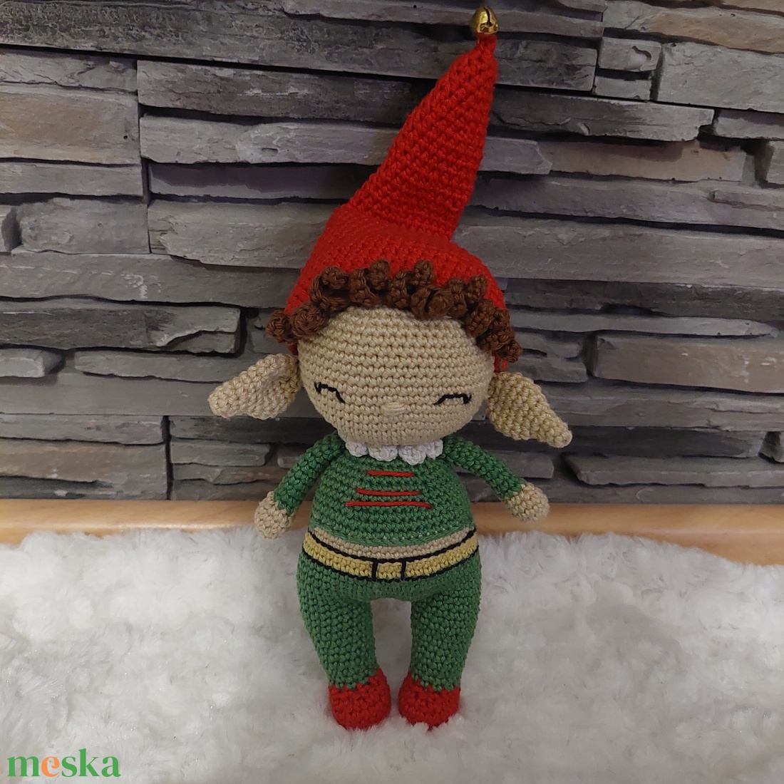 Horgolt karácsonyi manó  - karácsony - karácsonyi lakásdekoráció - karácsonyi manók, figurák - Meska.hu