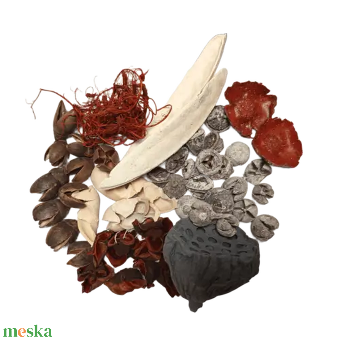 száritott virág keverékszürke barna és vörös árnyalatokban - otthon & életmód - virágdekoráció - virágdíszítő kellékek - Meska.hu