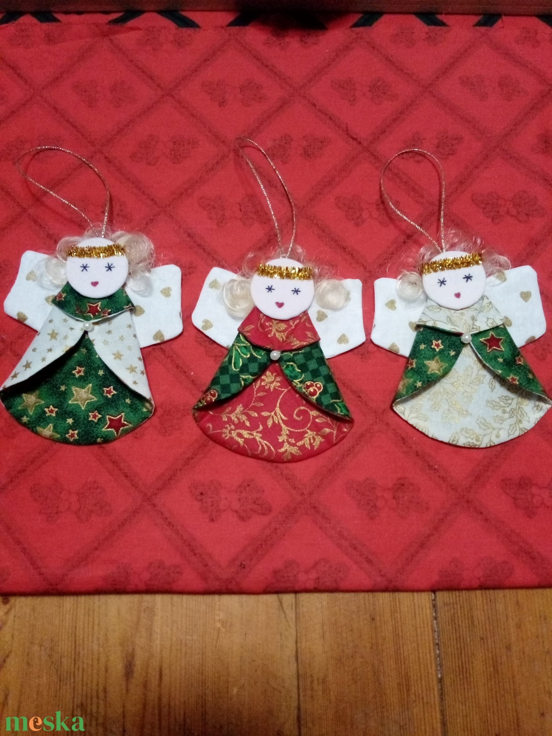 Textil angyalka, karácsonyi dísz, ajándék kísérő - karácsony - karácsonyi lakásdekoráció - karácsonyfadíszek - Meska.hu
