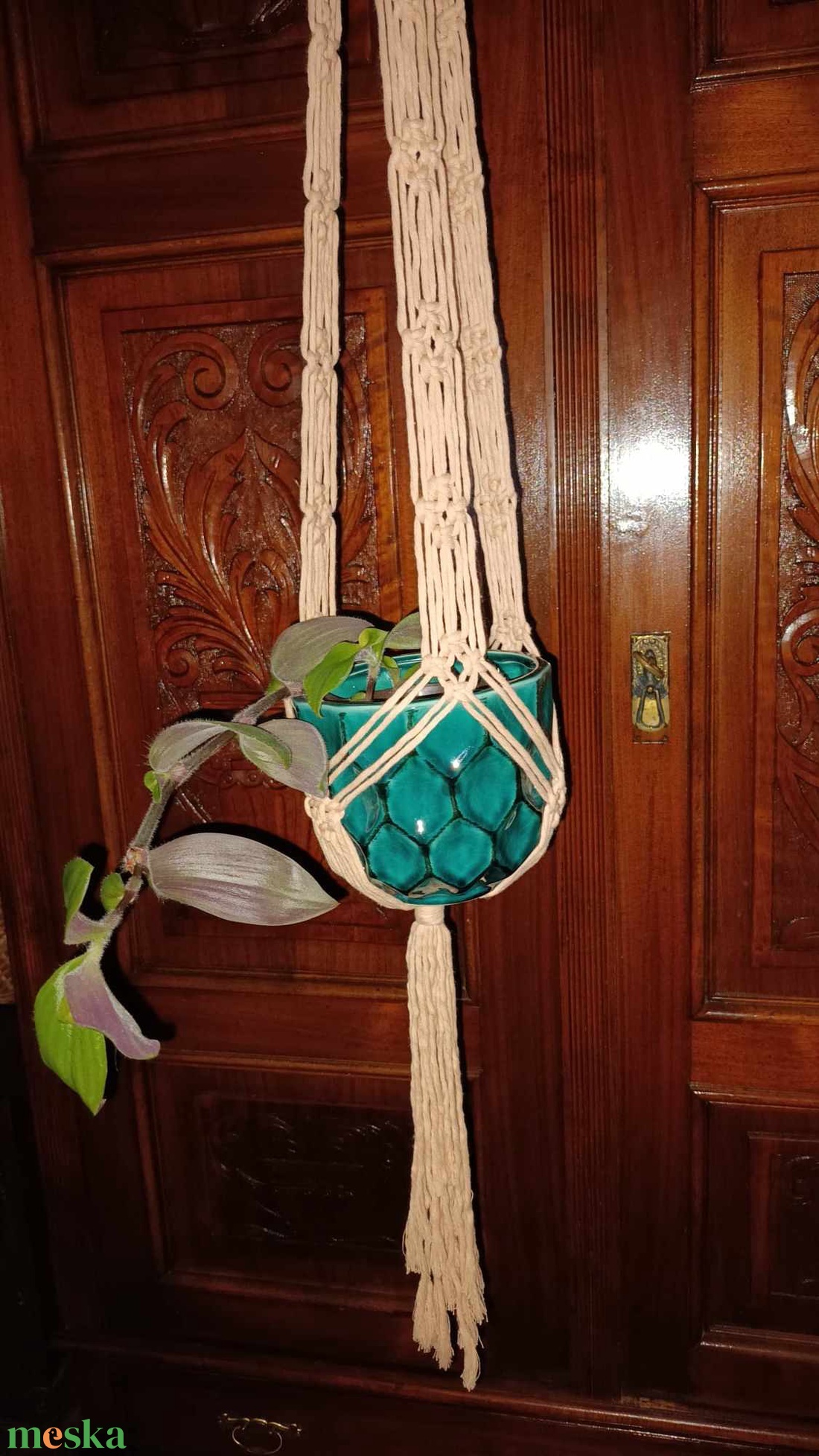 Bézs színű makramé virágtartó - otthon & életmód - dekoráció - virágdísz és tartó - virágtartó - Meska.hu Bézs színű makramé virágtartó - otthon & életmód - dekoráció - virágdísz és tartó - virágtartó - Meska.hu