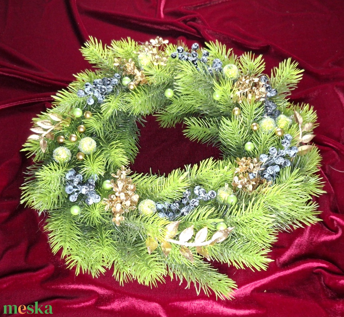 Karácsonyi kopogtató zöld, kék, arany színben - karácsony - adventi díszek - adventi ajtódísz - Meska.hu Karácsonyi kopogtató zöld, kék, arany színben - karácsony - adventi díszek - adventi ajtódísz - Meska.hu