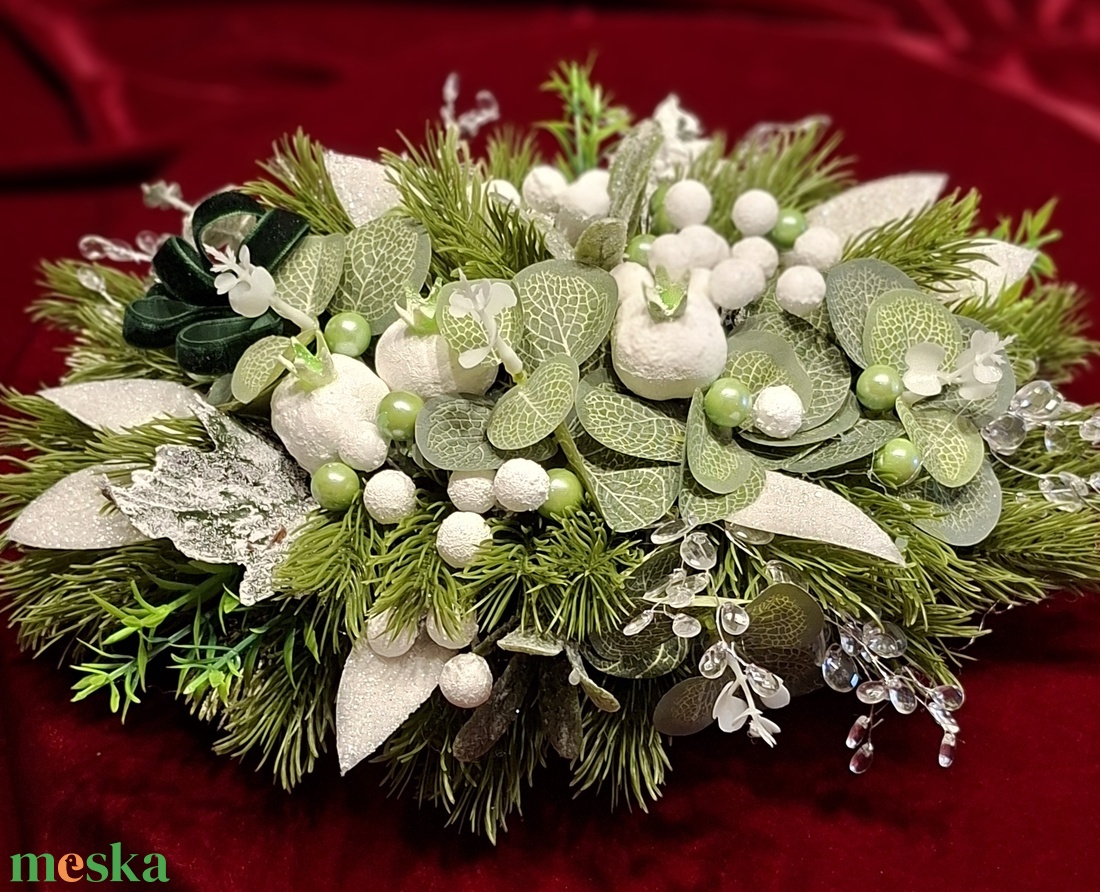 Elegáns karácsonyi asztali dekoráció - karácsony - adventi díszek - adventi asztaldísz - Meska.hu