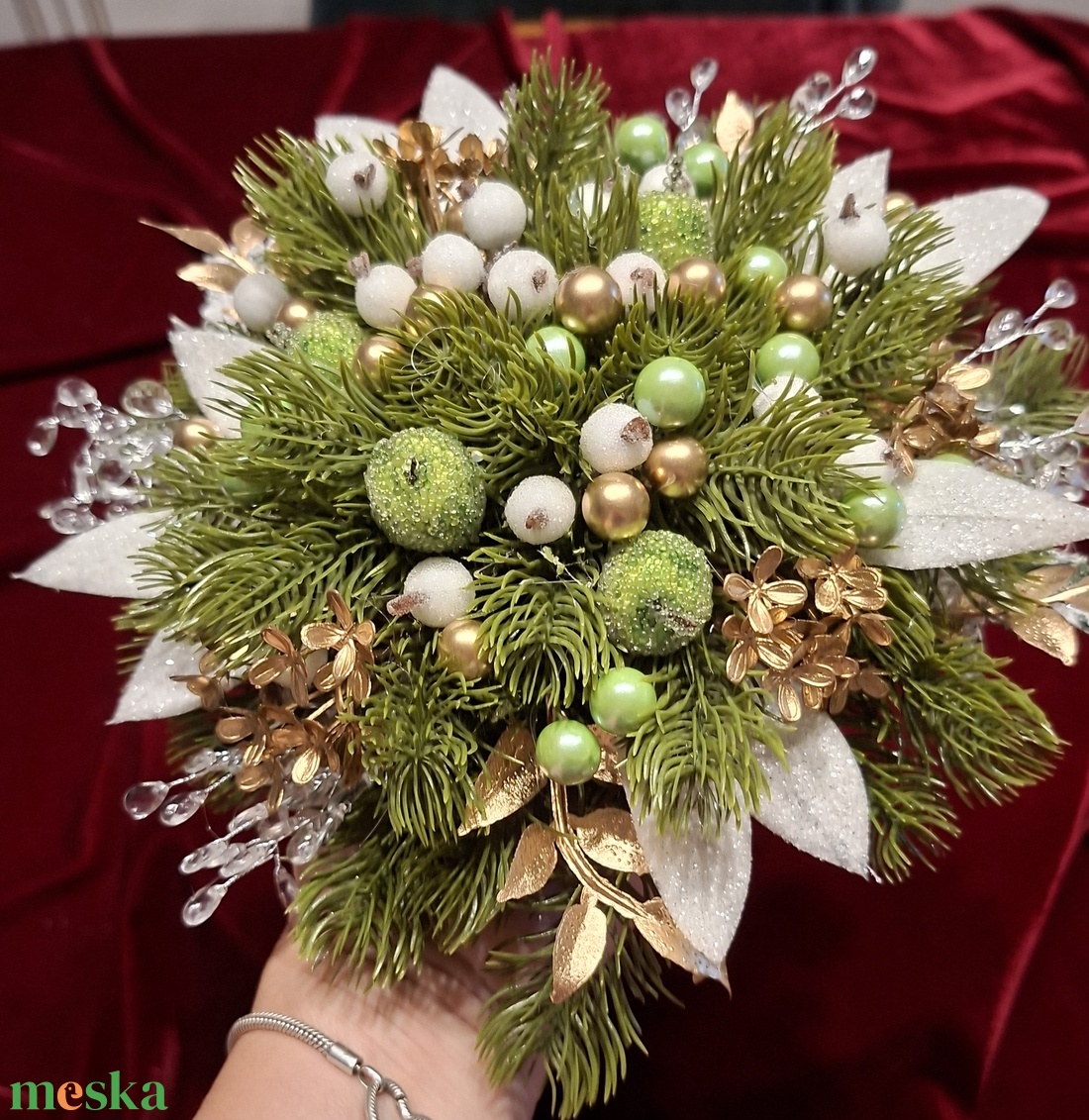 Elegáns karácsonyi asztali dekoráció - karácsony - adventi díszek - adventi asztaldísz - Meska.hu
