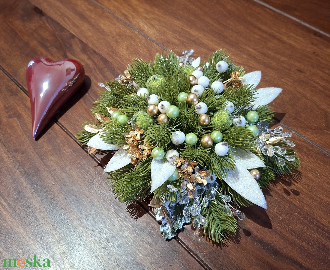 Elegáns karácsonyi asztali dekoráció - karácsony - adventi díszek - adventi asztaldísz - Meska.hu