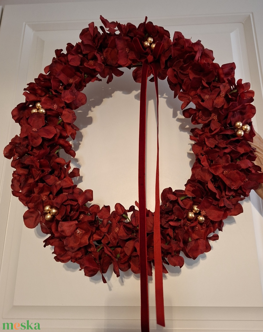 Nagyméretű bordó színű, bársony szalaggal díszített kopogtató - karácsony - karácsonyi lakásdekoráció - karácsonyi ajtódíszek - Meska.hu Nagyméretű bordó színű, bársony szalaggal díszített kopogtató - karácsony - karácsonyi lakásdekoráció - karácsonyi ajtódíszek - Meska.hu