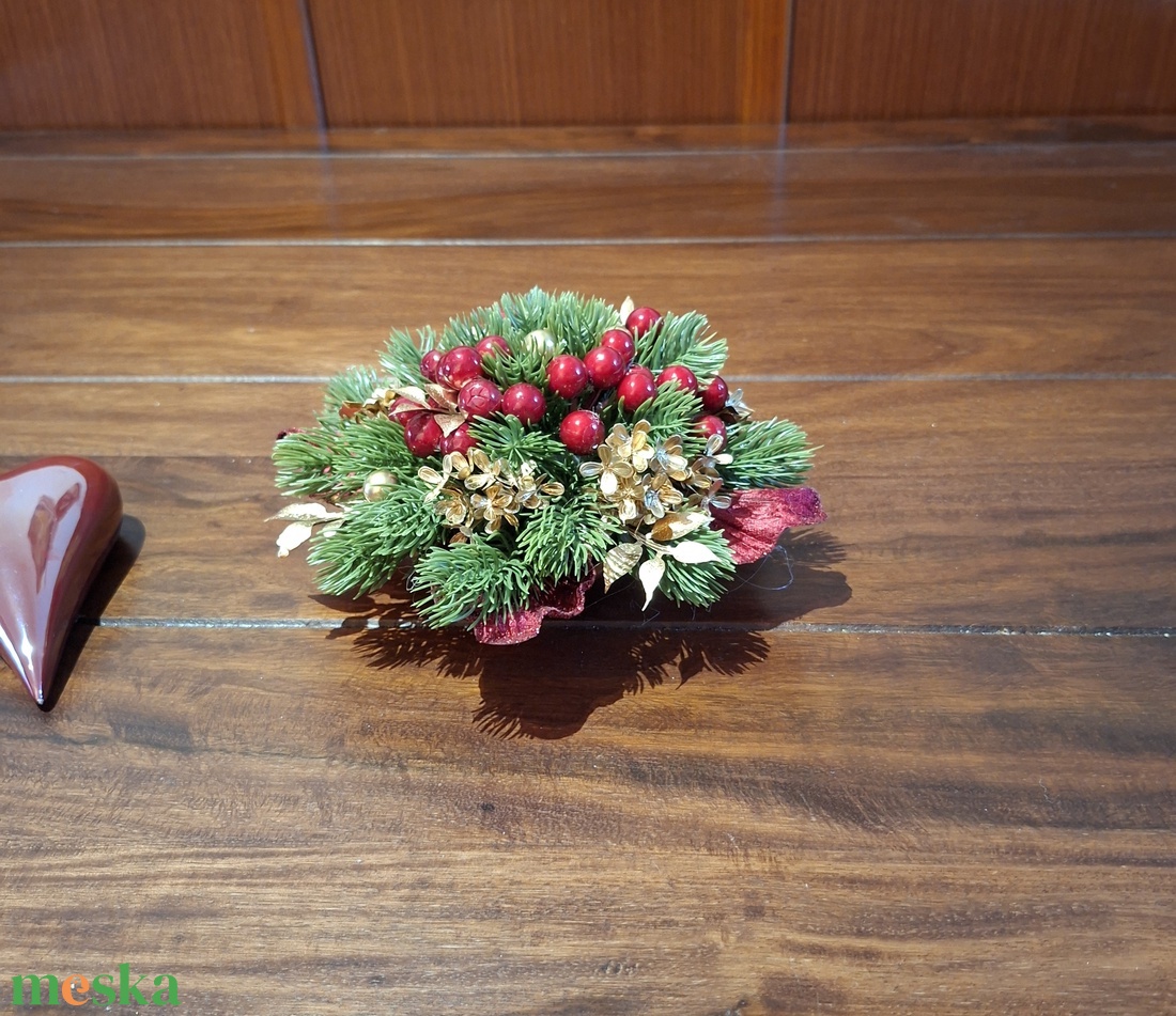 Porcelán tálba készített karácsonyi dekoráció - karácsony - adventi díszek - adventi asztaldísz - Meska.hu