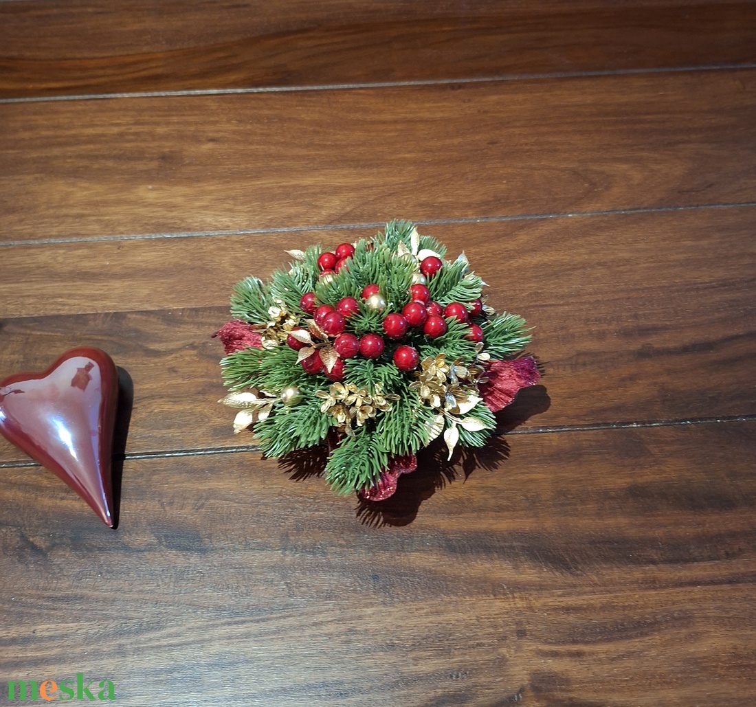 Porcelán tálba készített karácsonyi dekoráció - karácsony - adventi díszek - adventi asztaldísz - Meska.hu