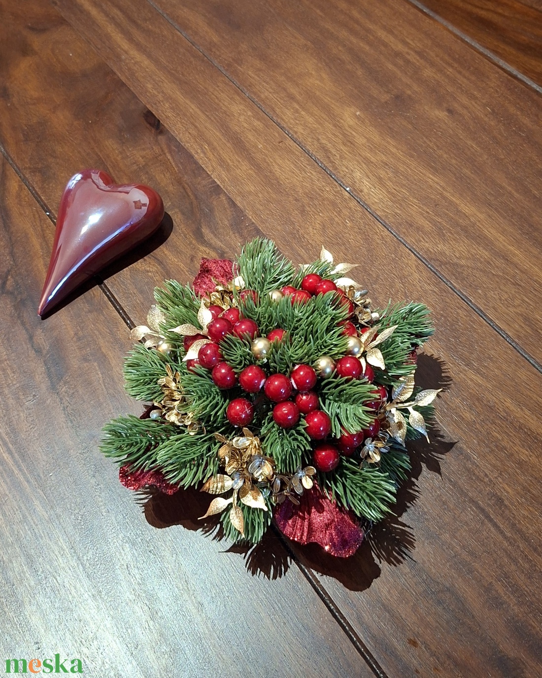 Porcelán tálba készített karácsonyi dekoráció - karácsony - adventi díszek - adventi asztaldísz - Meska.hu