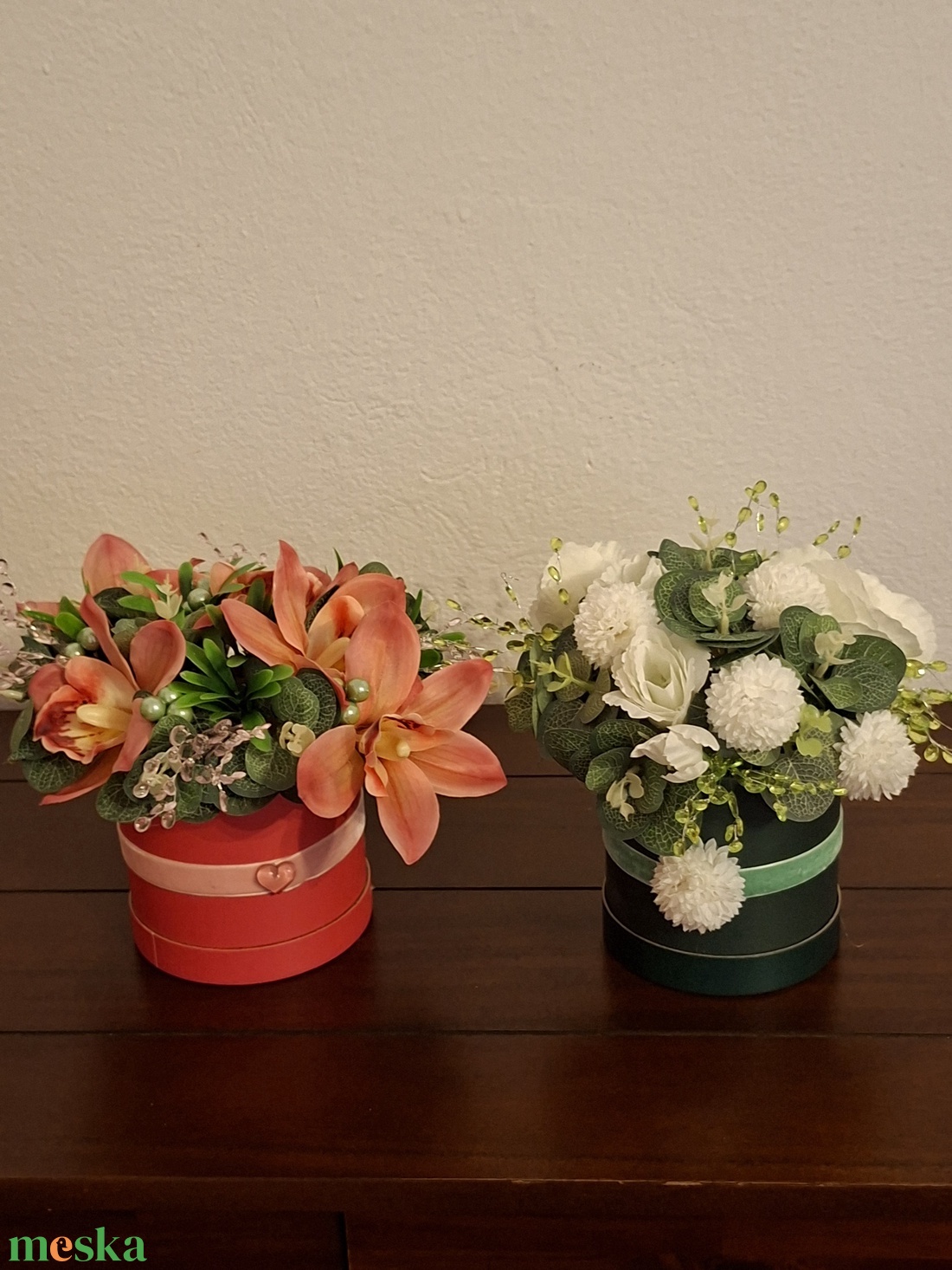 Pink színű virágboxba készített elegáns, ajándékdoboz. - otthon & életmód - dekoráció - asztal és polc dekoráció - díszdoboz - Meska.hu