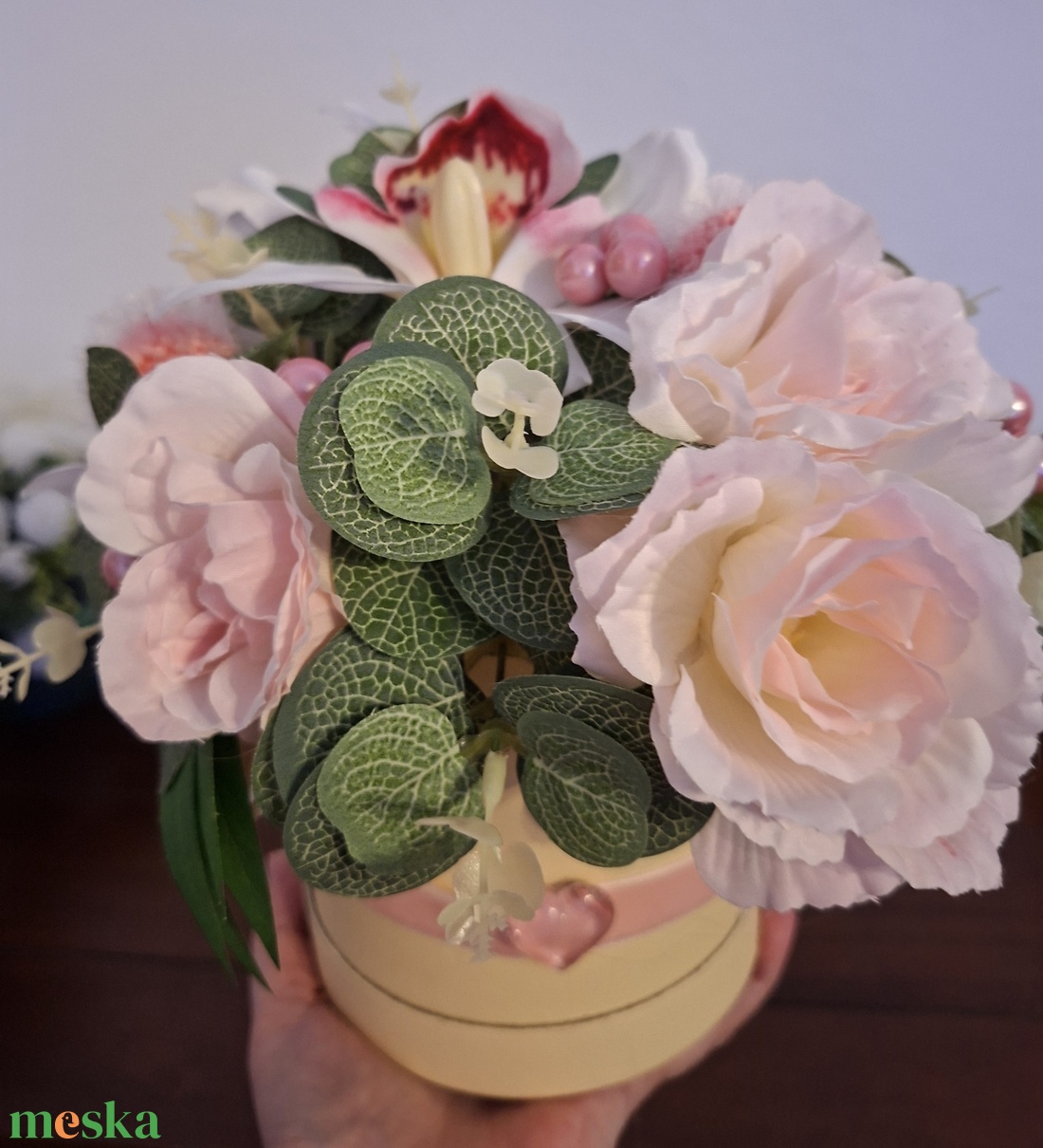 Elegáns orchideás ajándékdoboz. - otthon & életmód - dekoráció - asztal és polc dekoráció - díszdoboz - Meska.hu