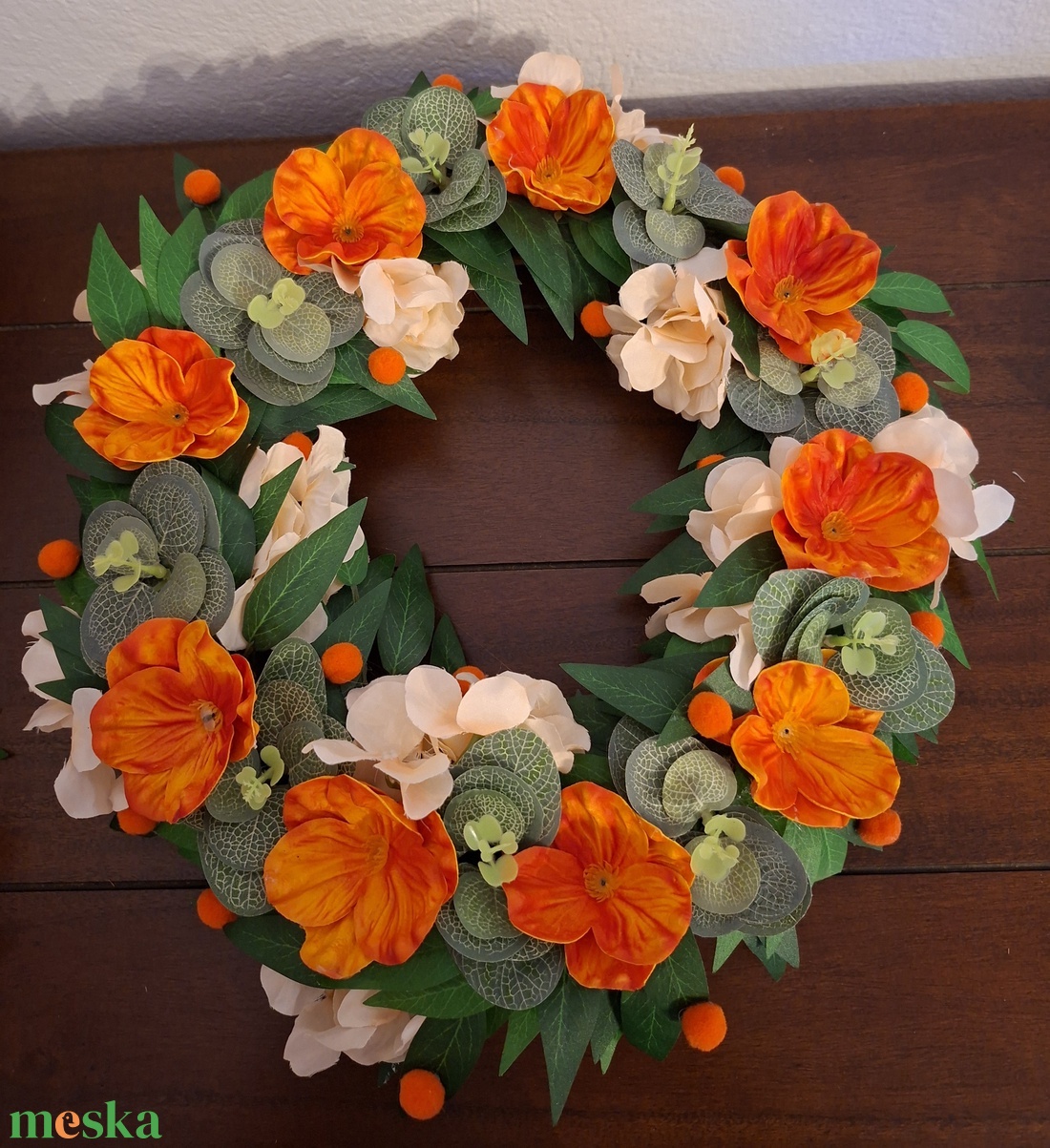 Vidám narancsszín kopogtató - otthon & életmód - dekoráció - ajtó- és ablak dekoráció - ajtódísz & kopogtató - Meska.hu