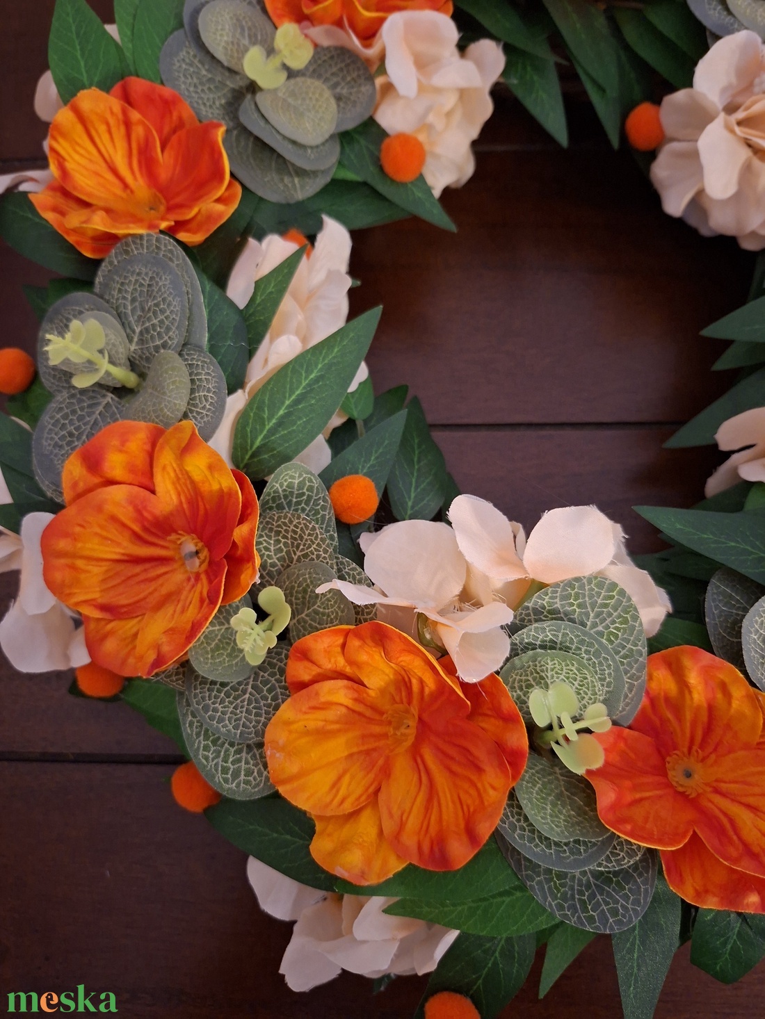 Vidám narancsszín kopogtató - otthon & életmód - dekoráció - ajtó- és ablak dekoráció - ajtódísz & kopogtató - Meska.hu