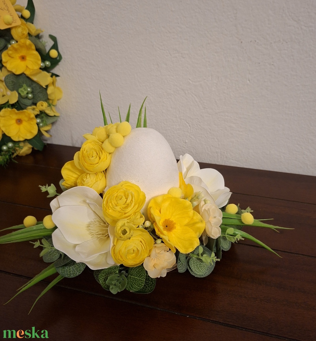 Húsvéti asztali dekoráció magnóliákkal - otthon & életmód - dekoráció - asztal és polc dekoráció - asztaldísz - Meska.hu