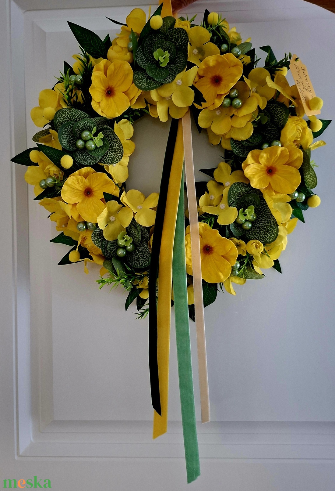 Vidám egészéves kopogtató  - otthon & életmód - dekoráció - ajtó- és ablak dekoráció - ajtódísz & kopogtató - Meska.hu