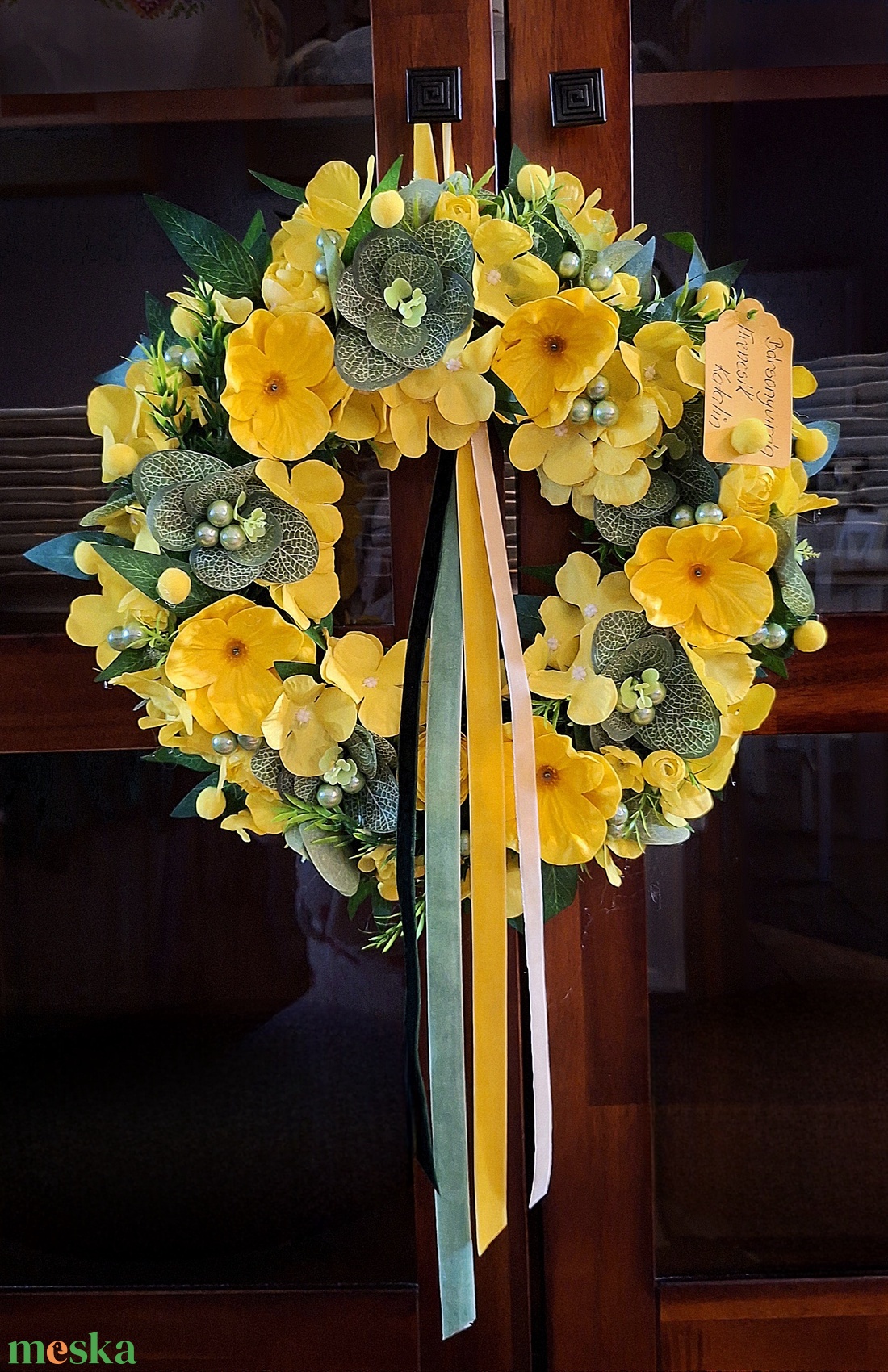 Vidám egészéves kopogtató  - otthon & életmód - dekoráció - ajtó- és ablak dekoráció - ajtódísz & kopogtató - Meska.hu