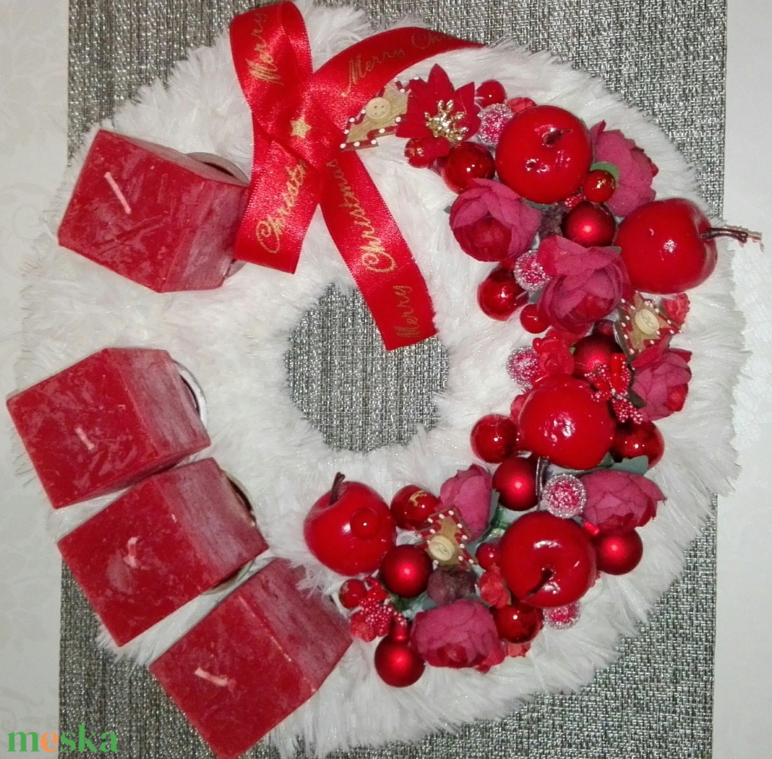 Piros gyertyás adventi koszorú - karácsony - adventi díszek - adventi koszorú - Meska.hu Piros gyertyás adventi koszorú - karácsony - adventi díszek - adventi koszorú - Meska.hu