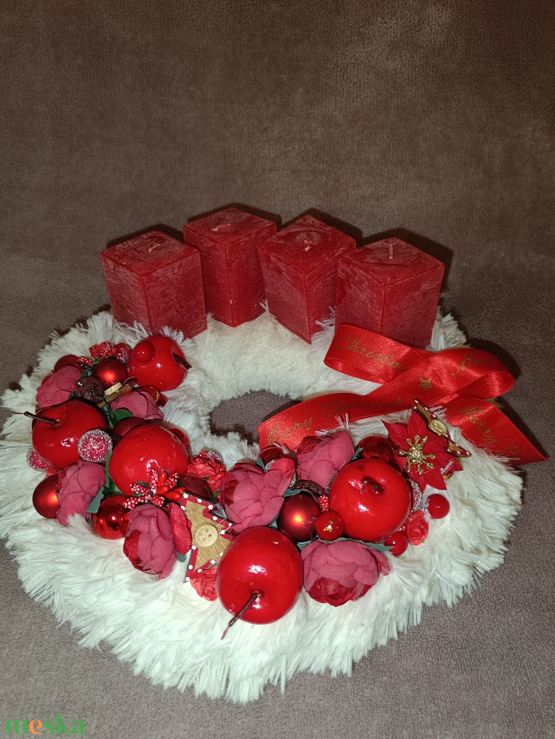 Piros gyertyás adventi koszorú - karácsony - adventi díszek - adventi koszorú - Meska.hu Piros gyertyás adventi koszorú - karácsony - adventi díszek - adventi koszorú - Meska.hu
