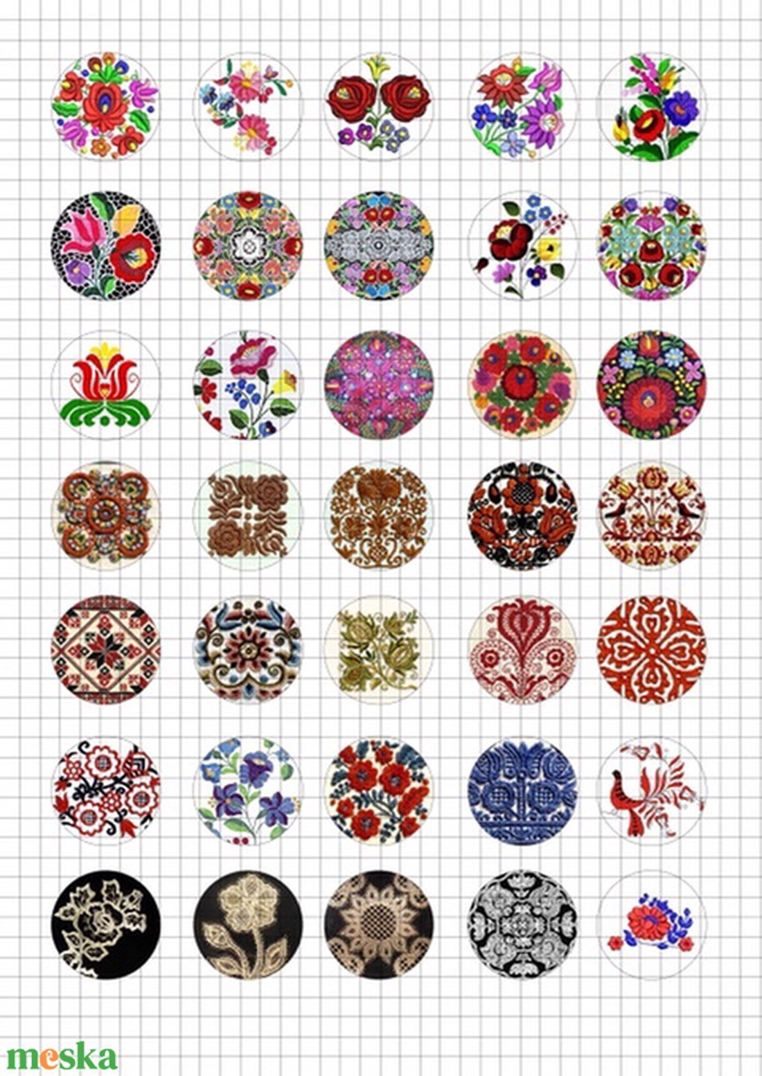 NÉPI MOTÍVUMOK Kör alakú digitális montázs 30 x 30mm 35db - kellékek & szerszámok - gyöngyfűzés kellékek - üveglencse - Meska.hu NÉPI MOTÍVUMOK Kör alakú digitális montázs 30 x 30mm 35db - kellékek & szerszámok - gyöngyfűzés kellékek - üveglencse - Meska.hu