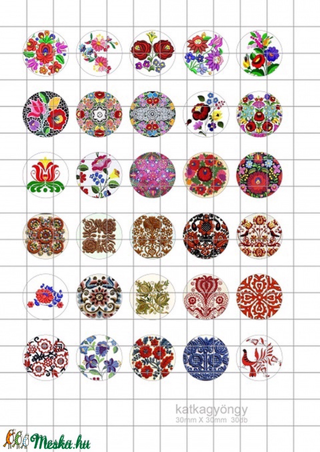 NÉPI MOTÍVUMOK Kör alakú digitális montázs 30 x 30mm 30db - kellékek & szerszámok - papír - Meska.hu NÉPI MOTÍVUMOK Kör alakú digitális montázs 30 x 30mm 30db - kellékek & szerszámok - papír - Meska.hu
