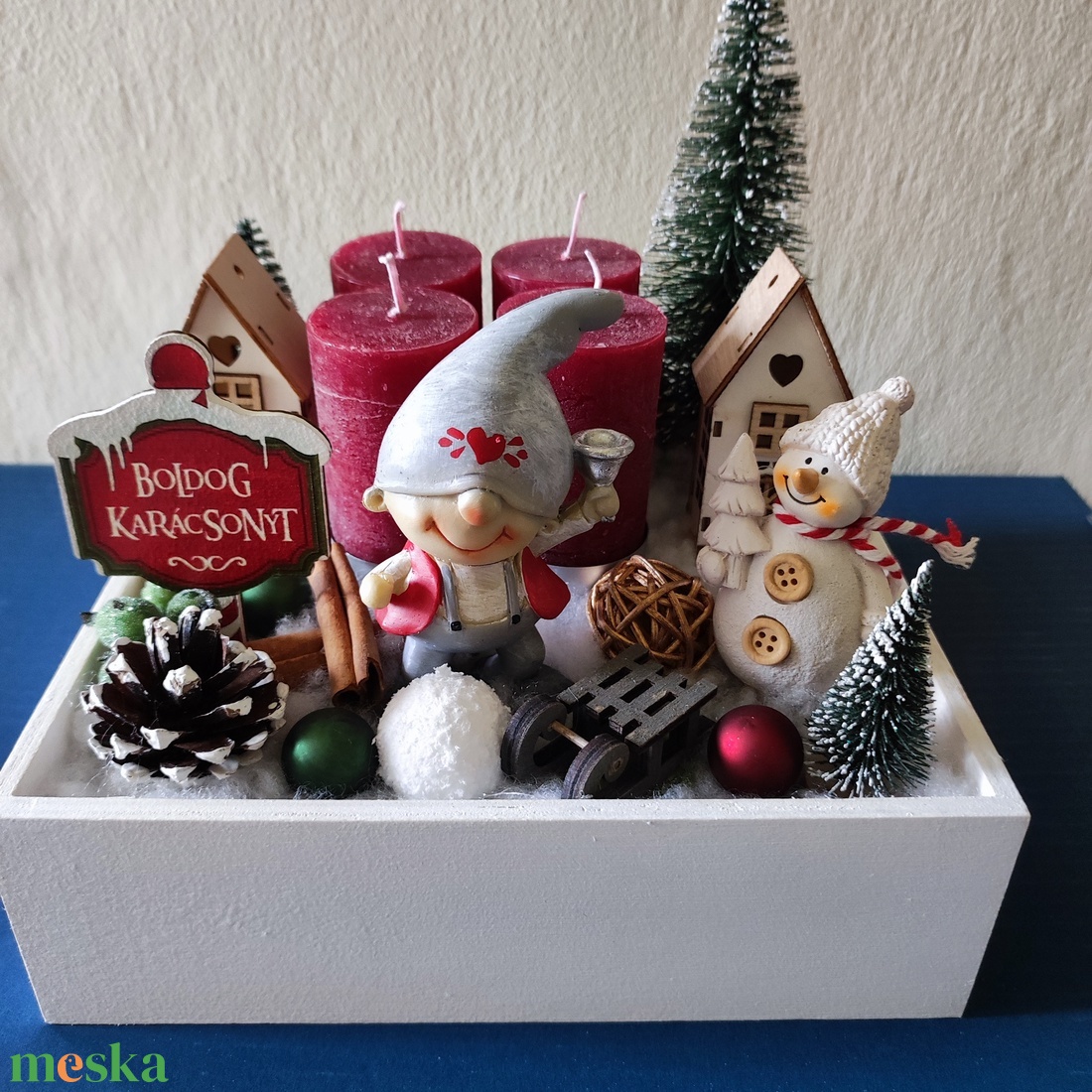 Adventi asztaldísz  - otthon & életmód - dekoráció - dísztárgy - Meska.hu