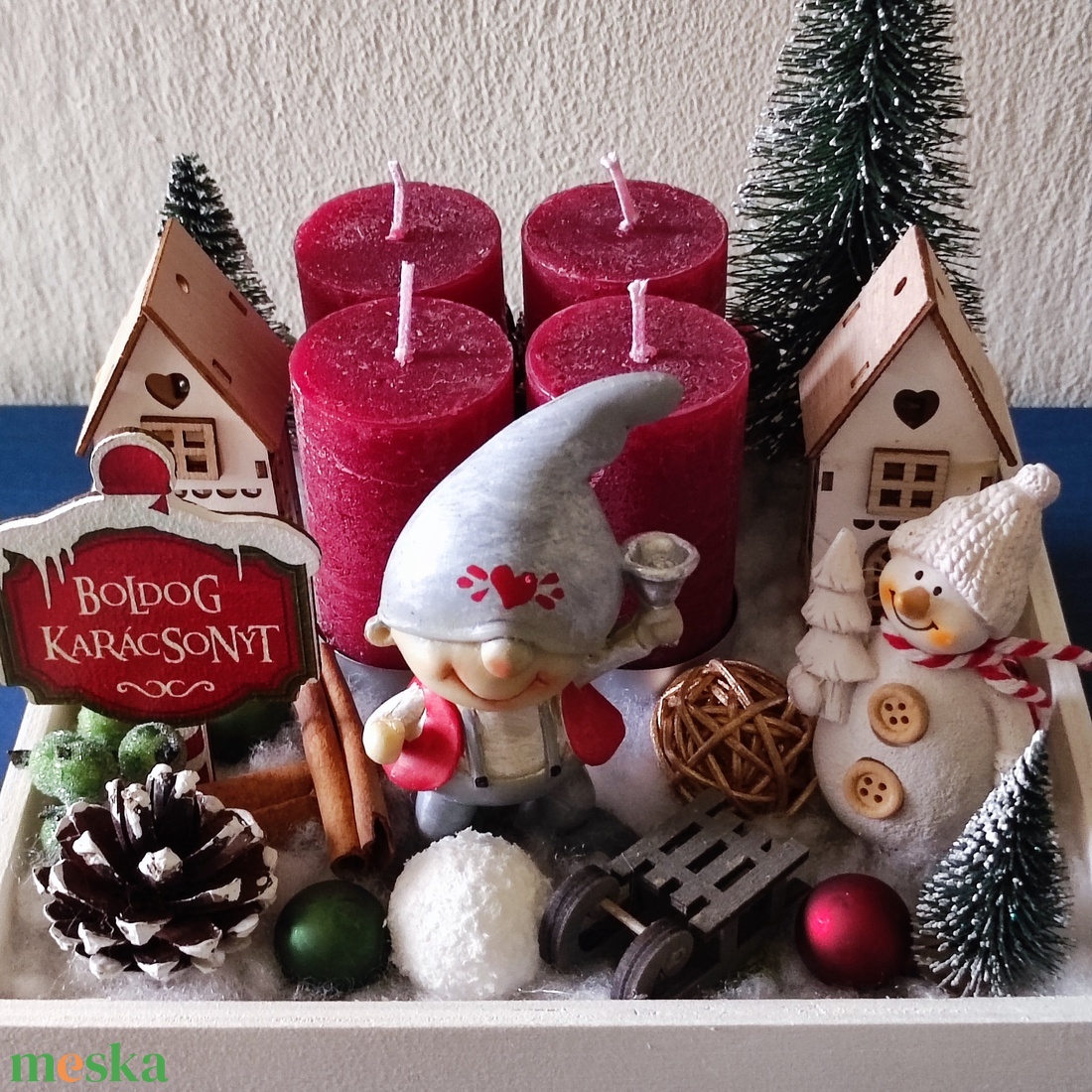Adventi asztaldísz  - otthon & életmód - dekoráció - dísztárgy - Meska.hu