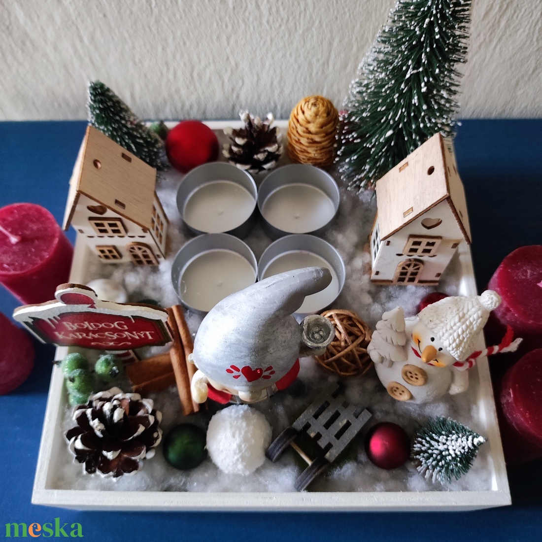 Adventi asztaldísz  - otthon & életmód - dekoráció - dísztárgy - Meska.hu