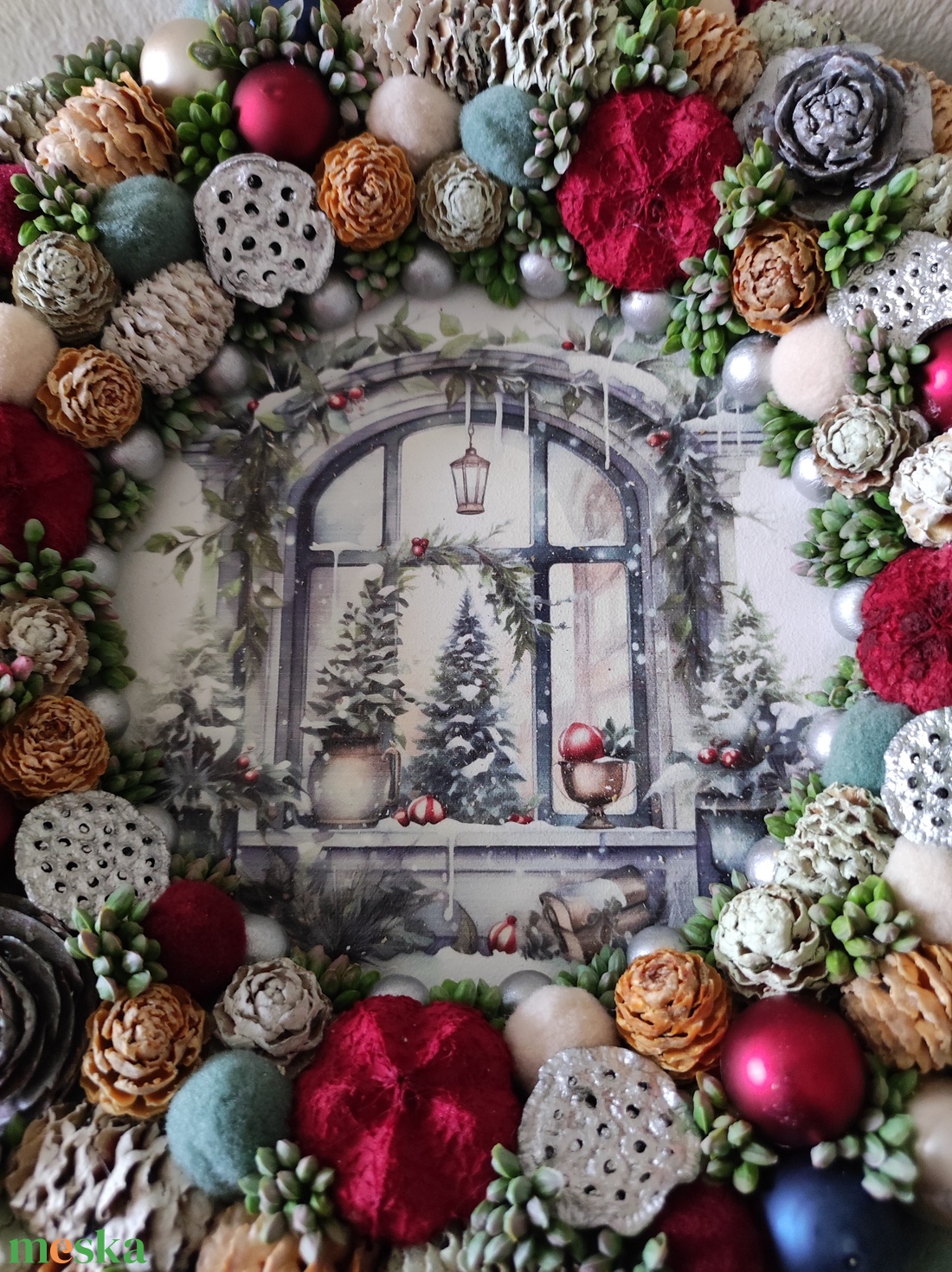 Karácsony ajtókopogtató - karácsony - karácsonyi lakásdekoráció - karácsonyi ajtódíszek - Meska.hu