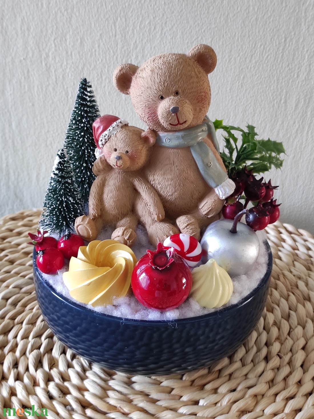 Mackótestvérek asztaldísz  - otthon & életmód - dekoráció - dísztárgy - Meska.hu