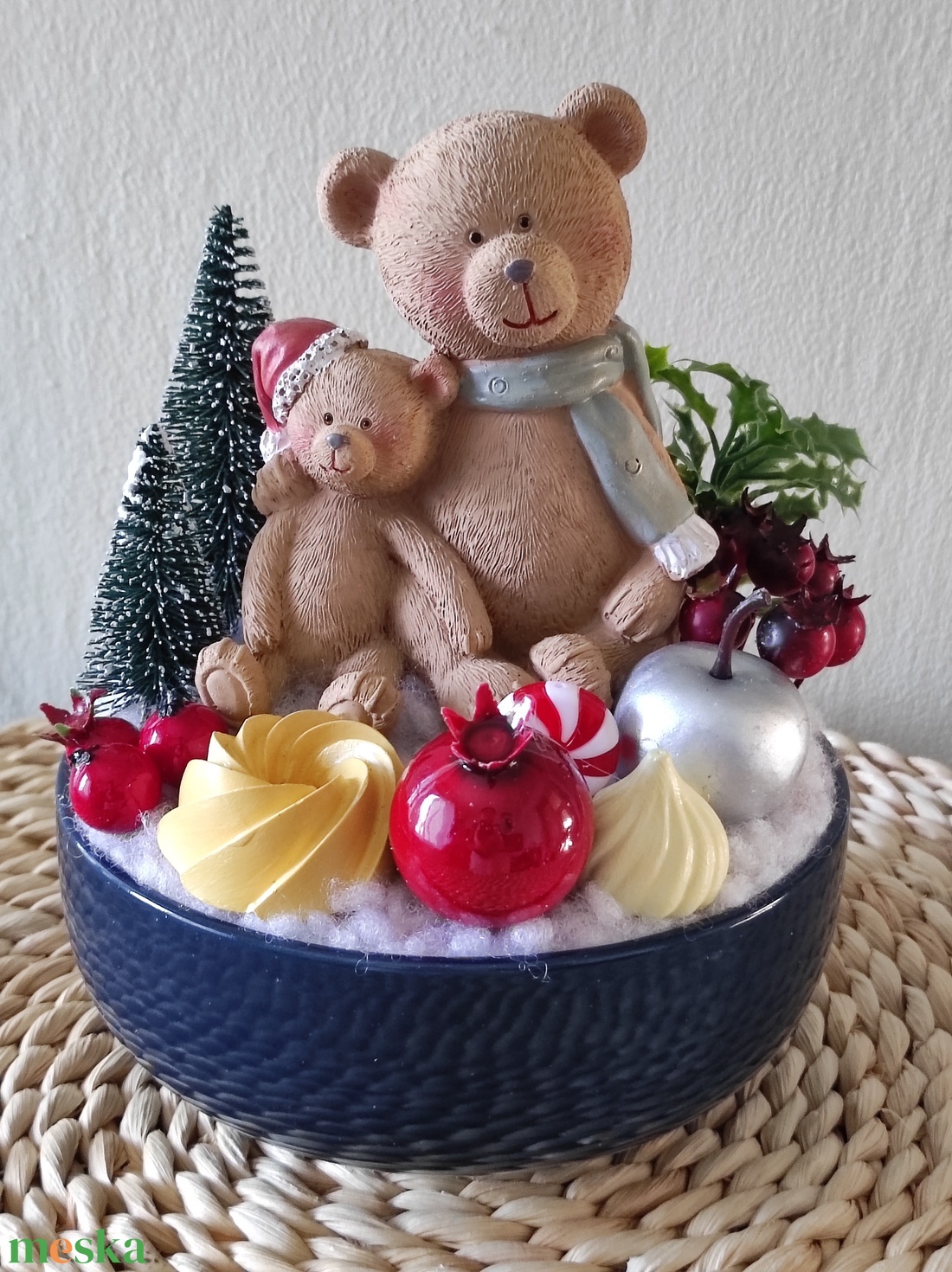 Mackótestvérek asztaldísz  - otthon & életmód - dekoráció - dísztárgy - Meska.hu