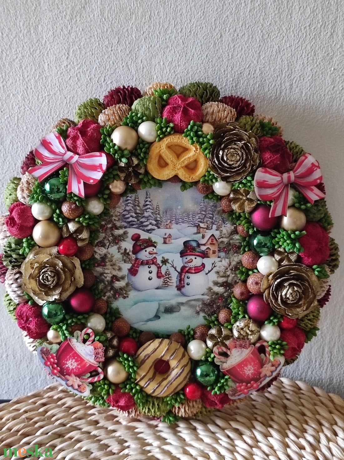 Hóemberek ajtókopogtató - karácsony - karácsonyi lakásdekoráció - karácsonyi ajtódíszek - Meska.hu